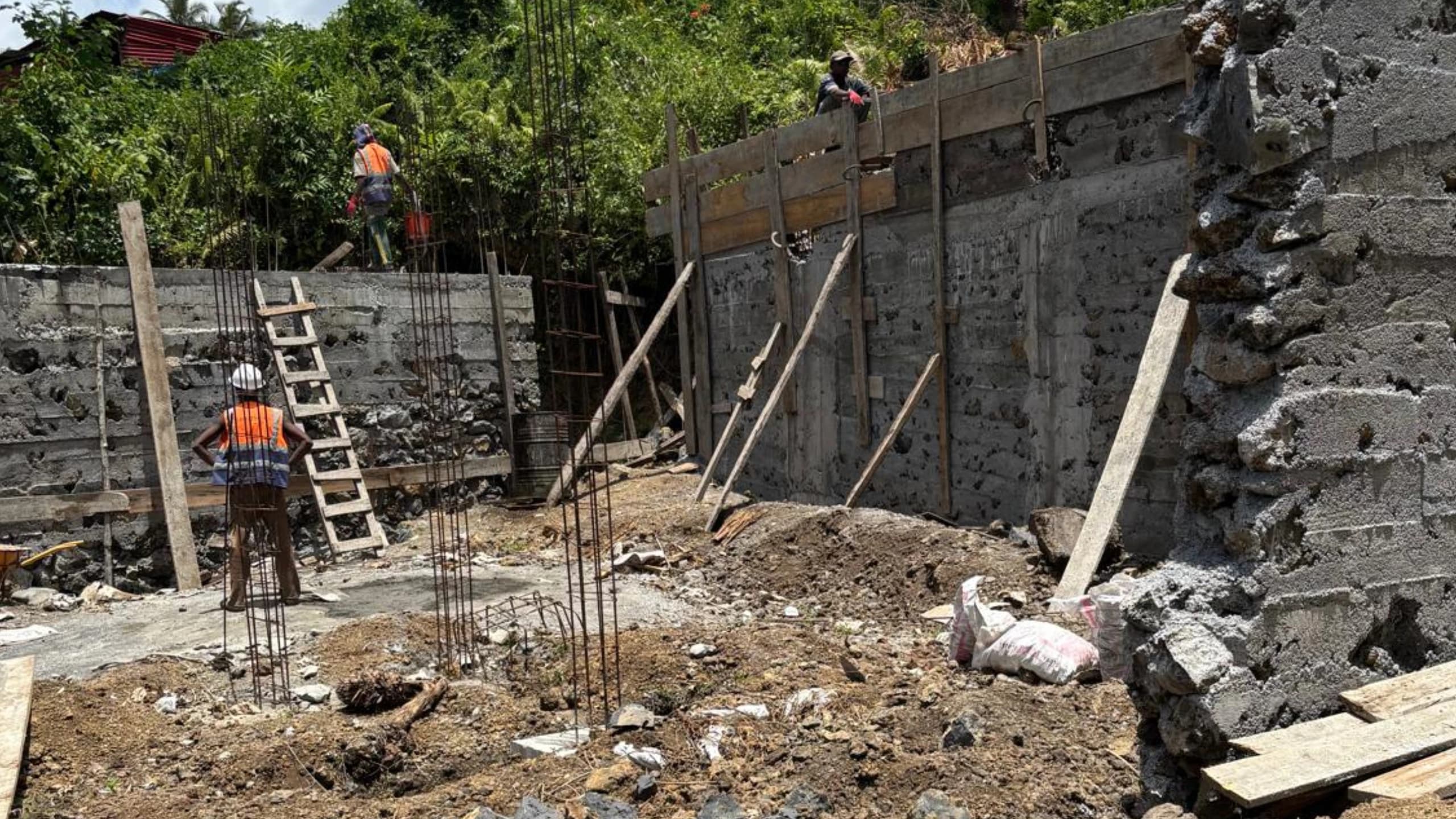 Chantier de construction aux Comores
