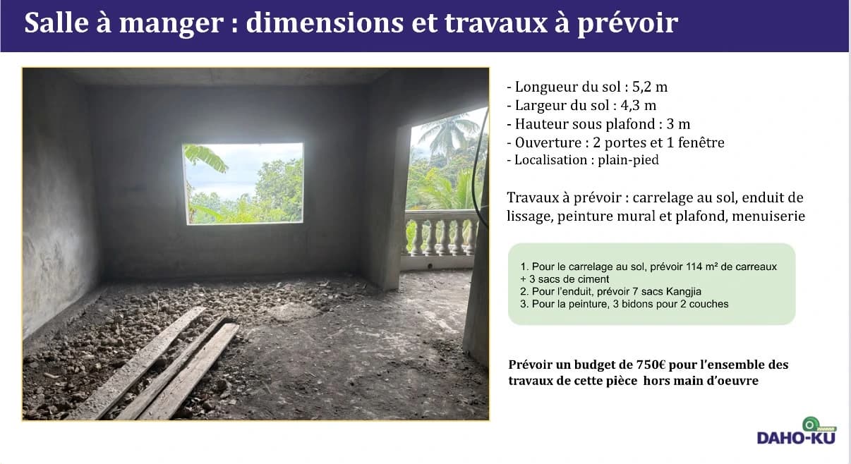 Dossier complet avec quantités de matériaux